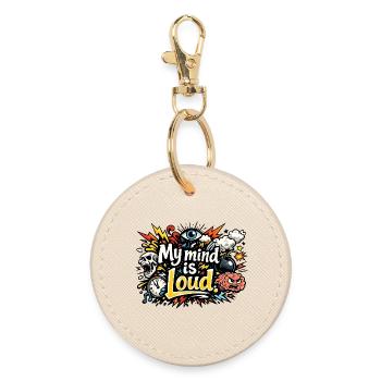 My Mind Is Loud – Vibrant Abstract Typography - Porte-clés rond - huître - Devant