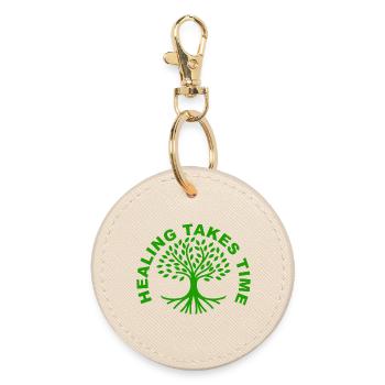 Healing Takes Time Mental Health Awareness Shirt - Round Keyring - oyster - Front