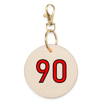 90. 90 ANS. 90e ANNIVERSAIRE. ANNIVERSAIRE 90 ANS. - Porte-clés rond - huître - Devant