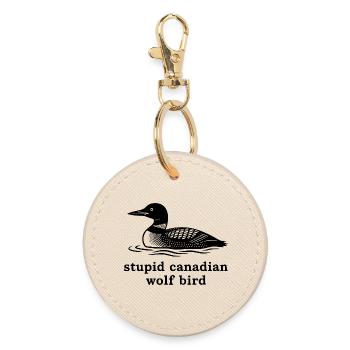 Stupide oiseau loup canadien - Porte-clés rond - huître - Devant