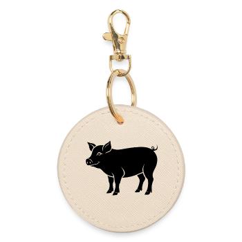 cochon - Porte-clés rond - huître - Devant
