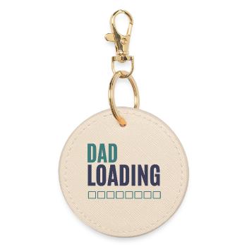 Dad Loading Progress Bar - Round Keyring - oyster - Front
