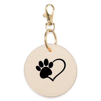 Hunde liebe - Runder Schlüsselanhänger - Auster - Vorne