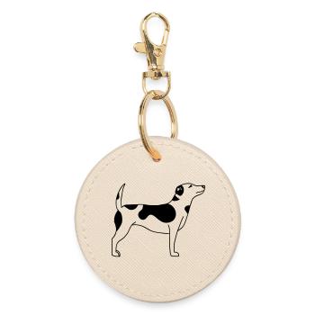 Hund - Runder Schlüsselanhänger - Auster - Vorne