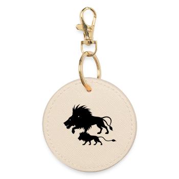 T-shirt Lion Puissance - Lion Strength Family - Porte-clés rond - huître - Devant
