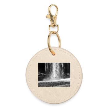 Brume en cascade monochrome - Porte-clés rond - huître - Devant