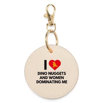 I LOVE DINO NUGGETS - Round Keyring - oyster - Front