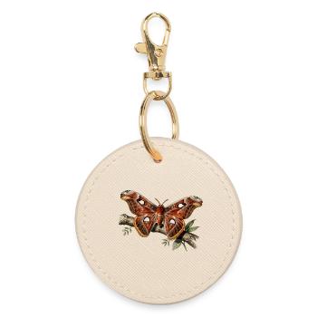 Attacus-Motte - Runder Schlüsselanhänger - Auster - Vorne