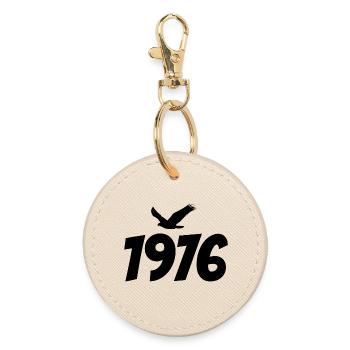 1976 Vintage Eagle Graphic - Round Keyring - oyster - Front