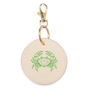 Cancer – Protection & Strength - Round Keyring - oyster - Front