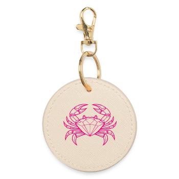 Cancer – Protection & Strength - Round Keyring - oyster - Front