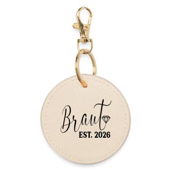 Wedding Engagement - Bride 2026 - Round Keyring - oyster - Front