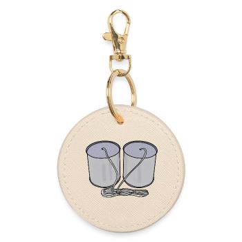 Tin Can Telephone - Round Keyring - oyster - Front