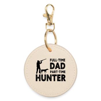 Vollzeit-Vater Teilzeit-Jäger – Geschenk für den Vater - Runder Schlüsselanhänger - Auster - Vorne