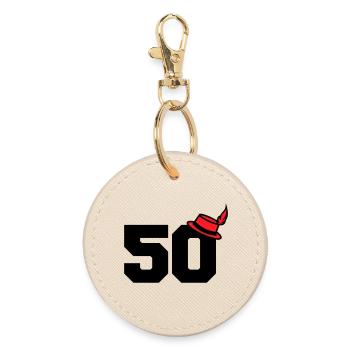 50 - Round Keyring - oyster - Front