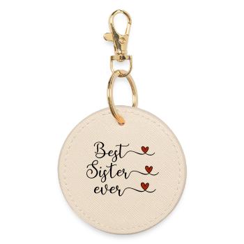 Best Sister - Round Keyring - oyster - Front