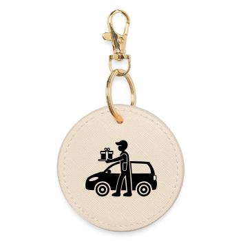 Package Service Delivery - Round Keyring - oyster - Front
