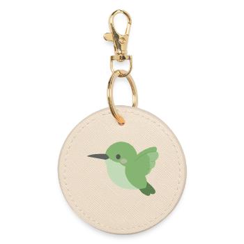 Green Hummingbird Minimal - Round Keyring - oyster - Front