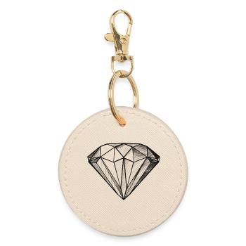 Diamant Edelstein Kristall Design - Illustration - Runder Schlüsselanhänger - Auster - Vorne