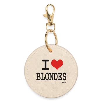 I love blondes - Round Keyring - oyster - Front