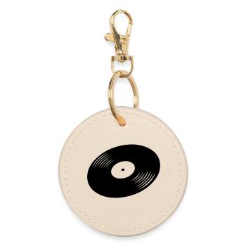 Schallplatte, Vinyl, Record - Runder Schlüsselanhänger - Auster - Vorne
