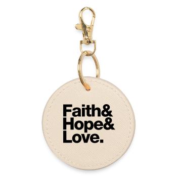 faith love hope - glaube hoffnung liebe - Porte-clés rond - huître - Devant
