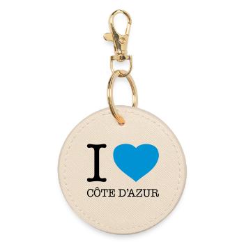 I LOVE COTE D'AZUR France Frankreich - Round Keyring - oyster - Front
