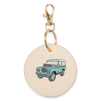 Landy 4x4 Land - Rover Serie3 LaRo Defender - Runder Schlüsselanhänger - Auster - Vorne
