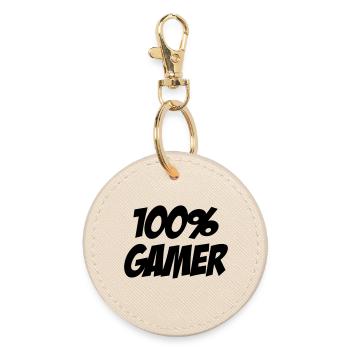 Gamer / Gaming - Round Keyring - oyster - Front