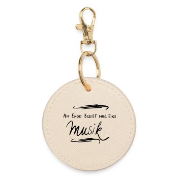Am Ende bleibt nur eins Musik - Runder Schlüsselanhänger - Auster - Vorne