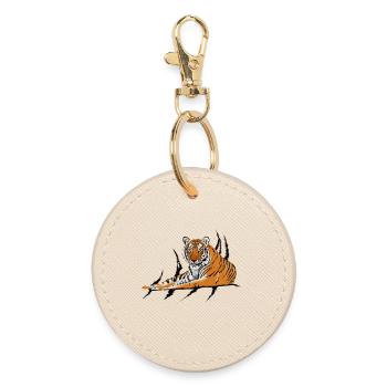 Tiger - Round Keyring - oyster - Front
