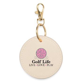 Golf T-Shirt - Runder Schlüsselanhänger - Auster - Vorne