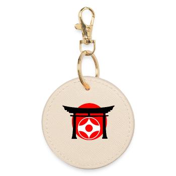 Kyokushin kanku sign in Torii - Round Keyring - oyster - Front