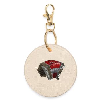 Styrian Harmonica - Austria | ZiachON! - Round Keyring - oyster - Front