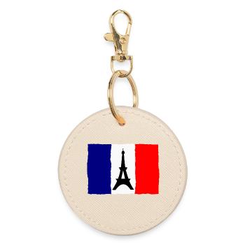 SOCCER. SPORT. FRANCE. CHAMPION. BLUE WHITE RED - Round Keyring - oyster - Front