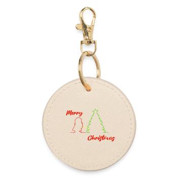 Santa peeing, Merry Christmas, Weihnachten, bunt - Runder Schlüsselanhänger - Auster - Vorne