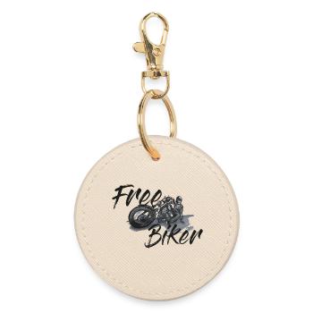 Free Biker - Illustration Moto - Porte-clés rond - huître - Devant