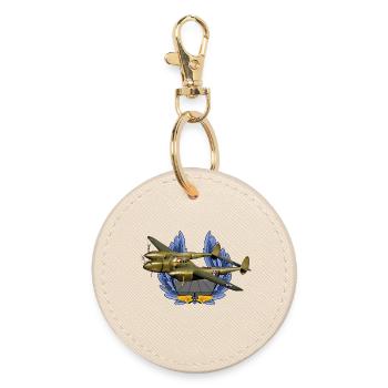 P-38 Lightning - Round Keyring - oyster - Front