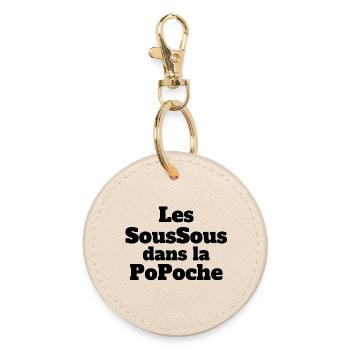 argent, argent de poche, pourboire - Porte-clés rond - huître - Devant