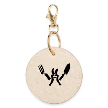 Garden gardener ready - Round Keyring - oyster - Front