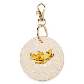 Let’s go Bananas Aquarell lustiges Zitat - Runder Schlüsselanhänger - Auster - Vorne