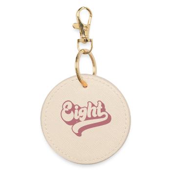 Eight 8th Birthday For Girls 8 Years Old - Round Keyring - oyster - Front