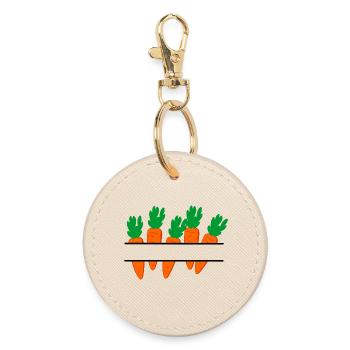 Bannière de carottes avec des carottes orange - Porte-clés rond - huître - Devant