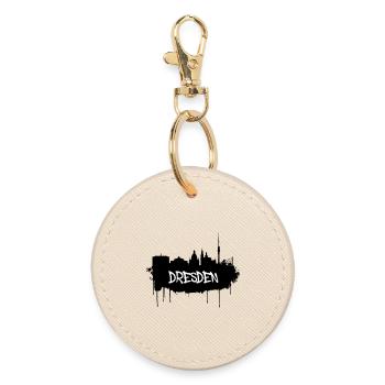Dresden Graffiti Skyline - Round Keyring - oyster - Front