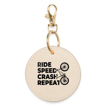 Lustiger Mountainbike Spruch - Runder Schlüsselanhänger - Auster - Vorne