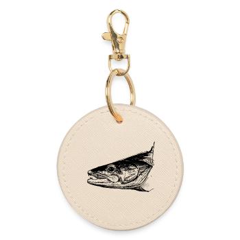 Sandre - Pêche au sandre - Poisson préféré - Porte-clés rond - huître - Devant