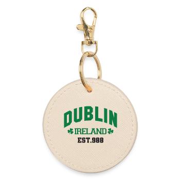 Dublin - Irland - Runder Schlüsselanhänger - Auster - Vorne