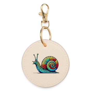 Schnecke - Runder Schlüsselanhänger - Auster - Vorne