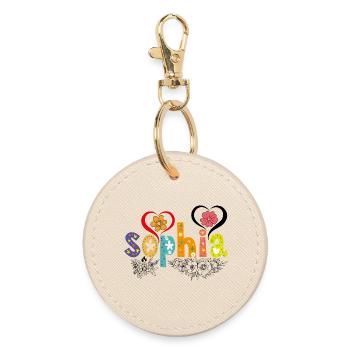 Personalized Sophia Name - Round Keyring - oyster - Front