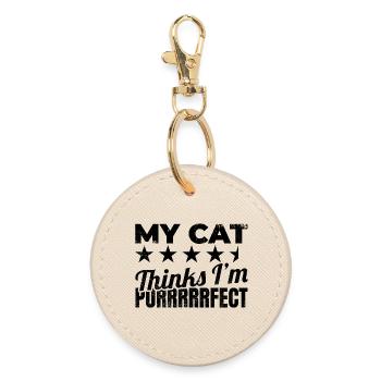 Blague de propriétaire de chat - Porte-clés rond - huître - Devant
